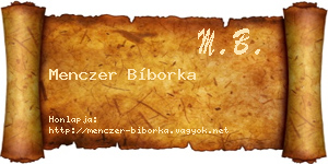 Menczer Bíborka névjegykártya